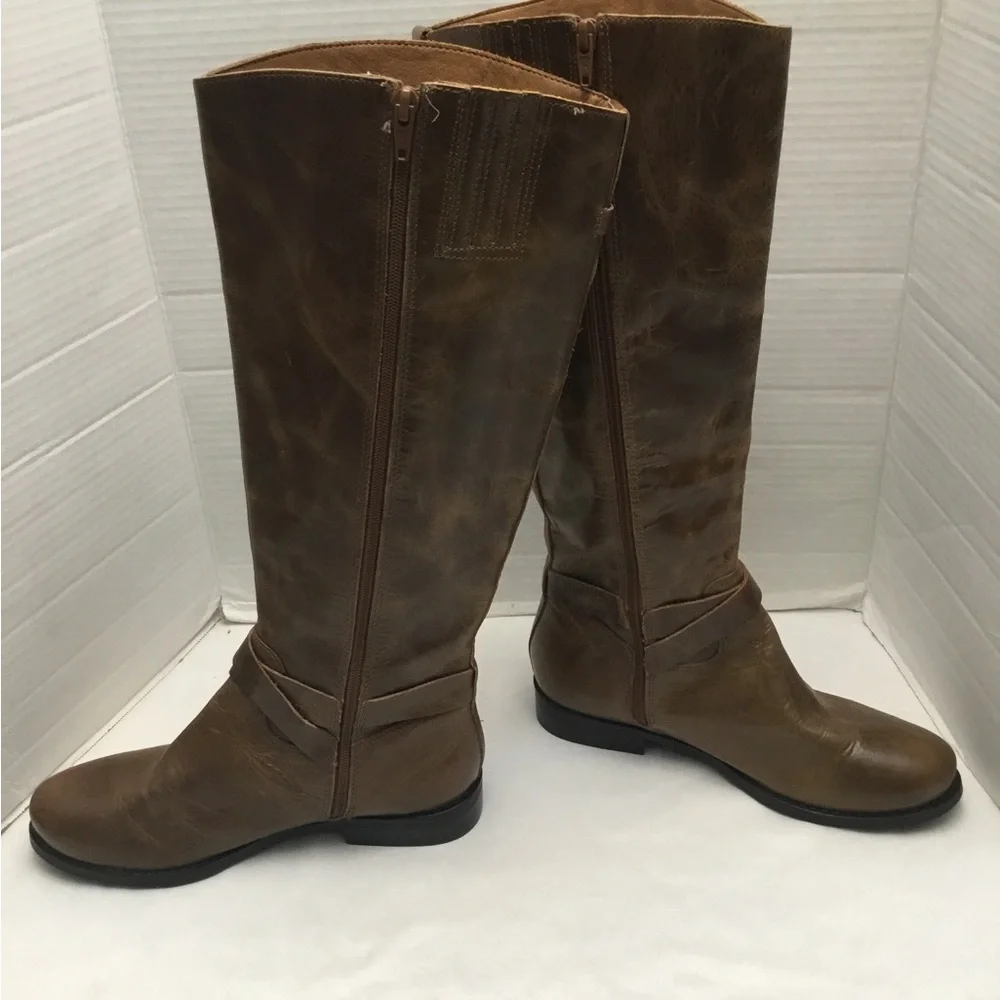 Matisse Brown Over the Knee Boots with Distressed Leather